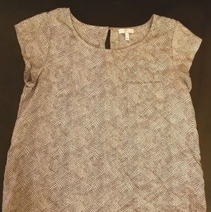 Black and White Cap Sleeve Blouse